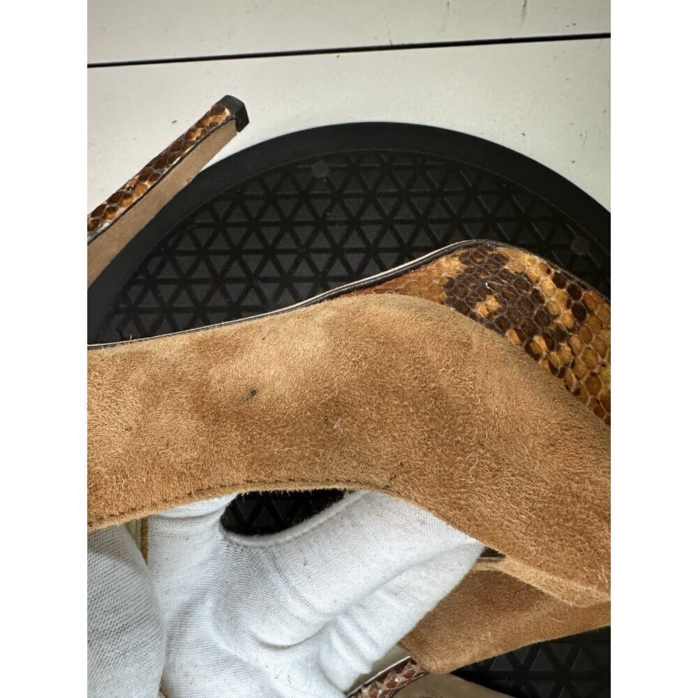 Bettye Muller Women's Tan Leather Casual Sandal Sz 37 /7 US - Picture 9 of 10